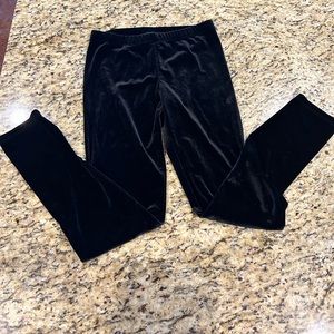 Girls black velvet pants